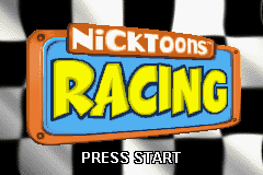Nicktoons Racing title screen for GameBoy Advance
